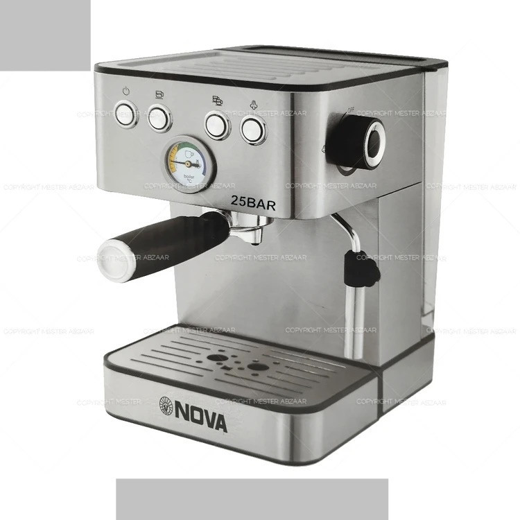 اسپرسو وقهوه ساز تمام استیل ۲۵ بار نوا ۱۵۰۰ وات اتوماتیک- مدل NCM-195EXP