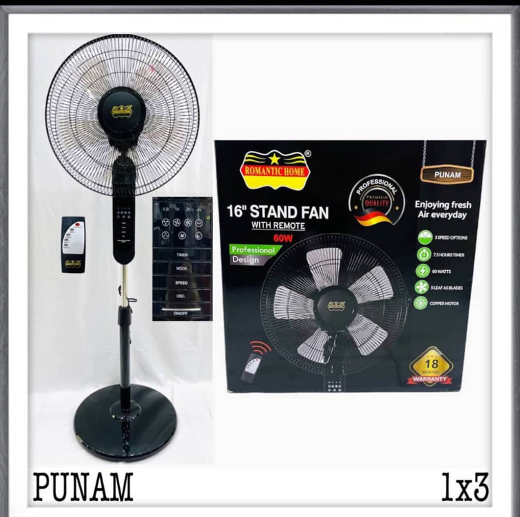 پنکه ایستاده16 اینچ رومانتیک هوم 3 سرعته مدل PUNAM