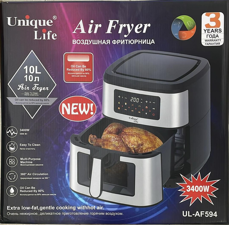 سرخکن جلو پنجره 10 لیتر دوالمنت یونیک لایف- قدرت 3400 وات- مدل UL-AF594