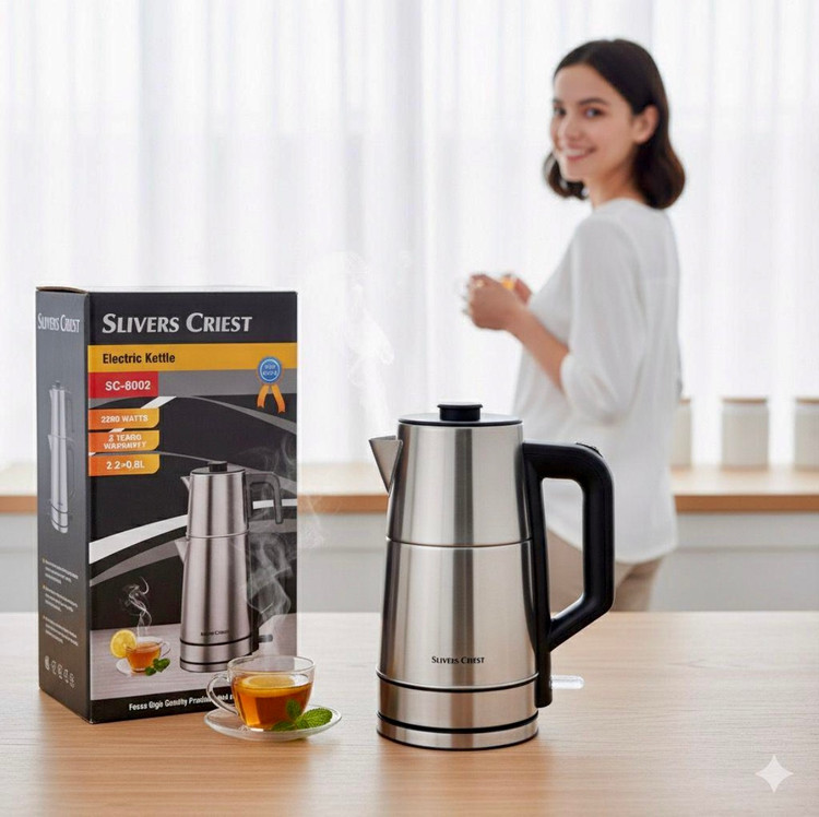 چایی ساز روهمی تمام استیل سیلورکرست SC-6002