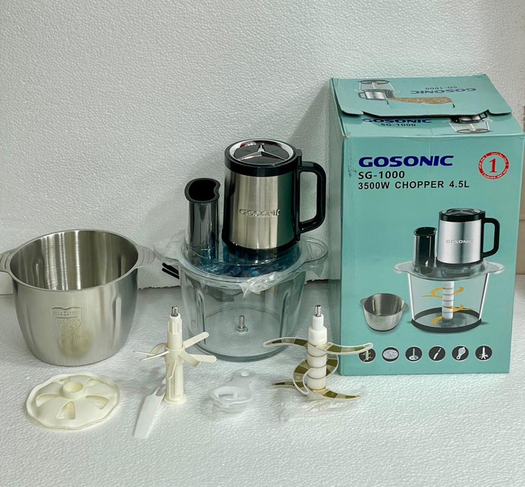 خردکن و سالاد ساز 5 کاره گوسونیک، ظرفیت 4.5 لیتر، دو کاسه، قدرت 3500 وات، مدل SG1000