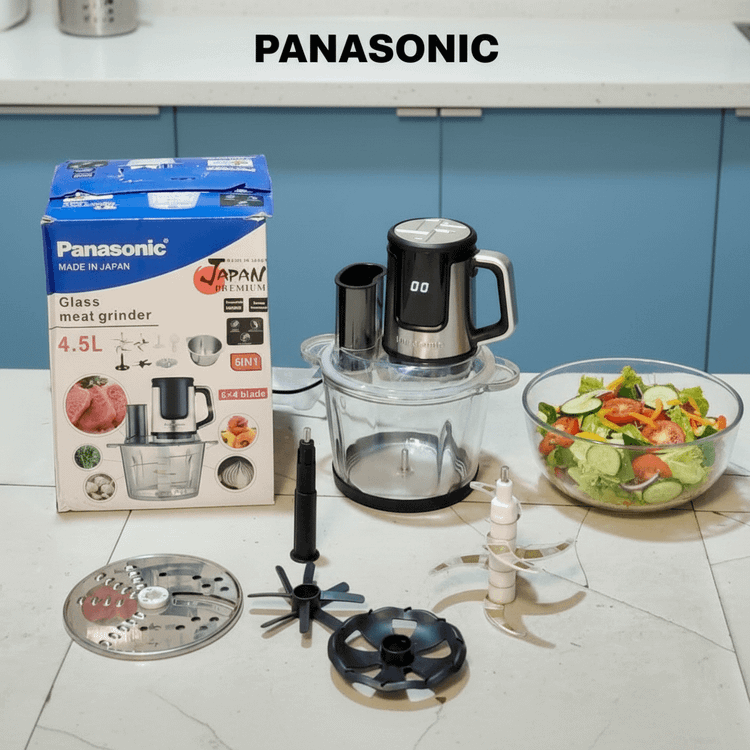 خردکن و سالاد ساز 6 کاره پاناسونیک -ظرفیت 4/5 لیتر دو مخزنه- قدرت 3000 وات موتور دیجیتال-مدل SL2020