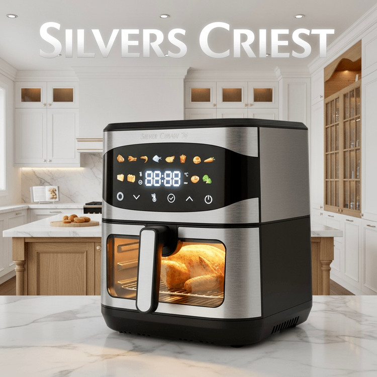 سرخکن بدون روغن دو المنت 15 لیتر سیلورکرست- تمام استیل جلوشیشه ای- قدرت 2400 وات - مدل  SC-9040
