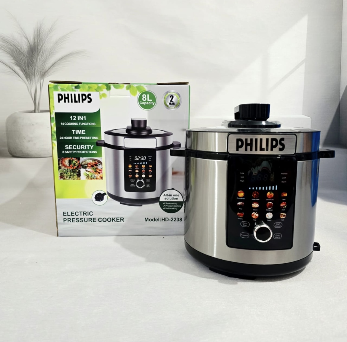 زودپز و پلوپز برقی فیلیپس، ظرفیت 8 لیتری، مدل HD_2238