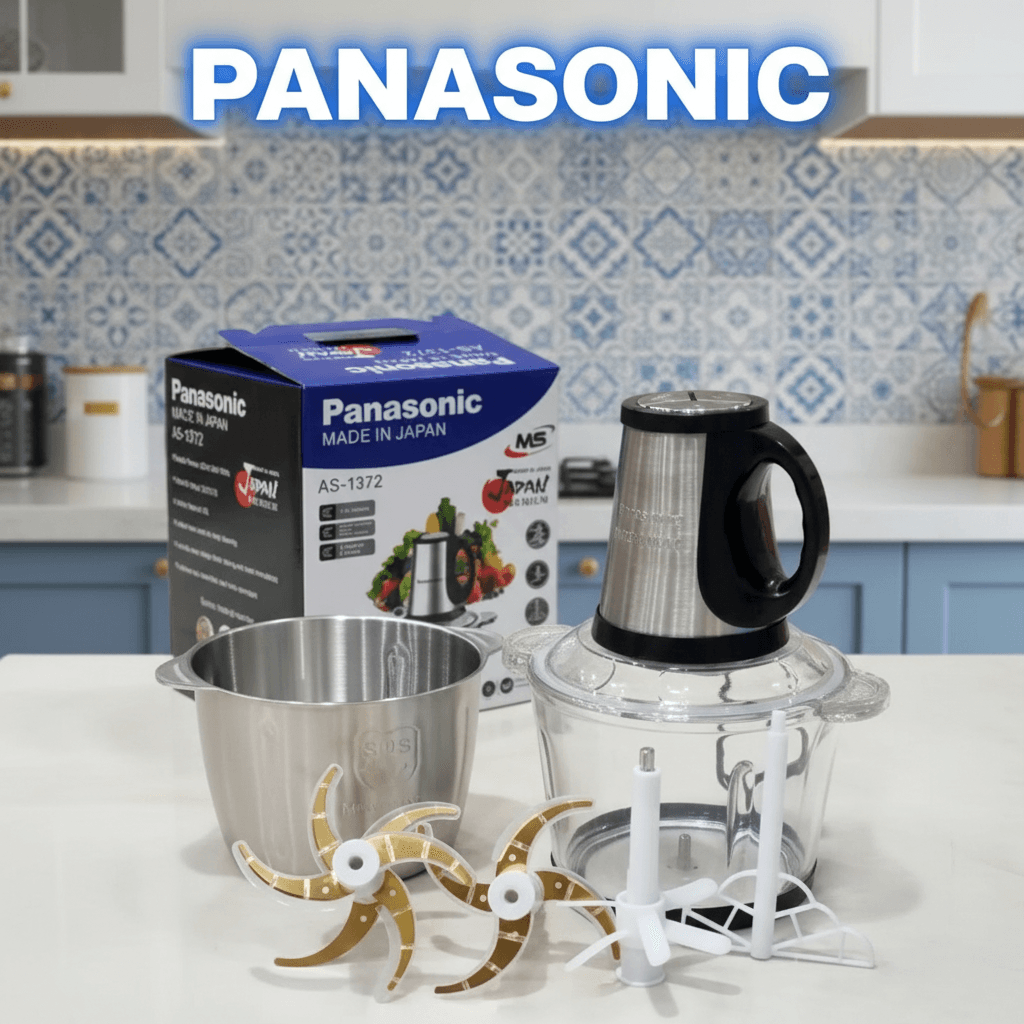 خردکن دوکاسه پاناسونیک ظرفیت 3.5 لیتر قدرت 3000 وات 4 تیغه طلایی مدل AS_1372