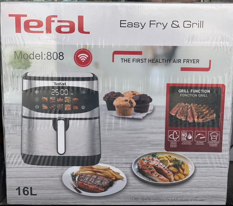 سرخکن دوالمنت ۱۶ لیتر تفال- توان ۳۵۰۰ وات- تمام استیل سبددار مدلTF-808