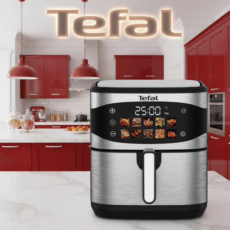 سرخکن دوالمنت 16 لیتر تفال- توان 3500 وات- تمام استیل سبددار مدلTF-808