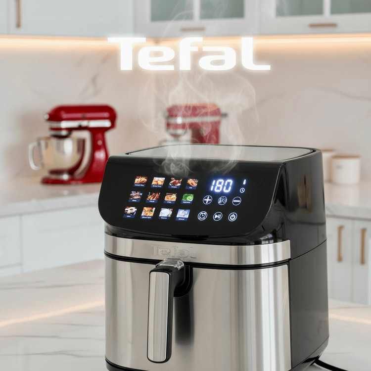 سرخکن دوالمنت تفال- ظرفیت 18/2 لیتر-تمام استیل سبددار- توان 3000 وات مدل TF8088