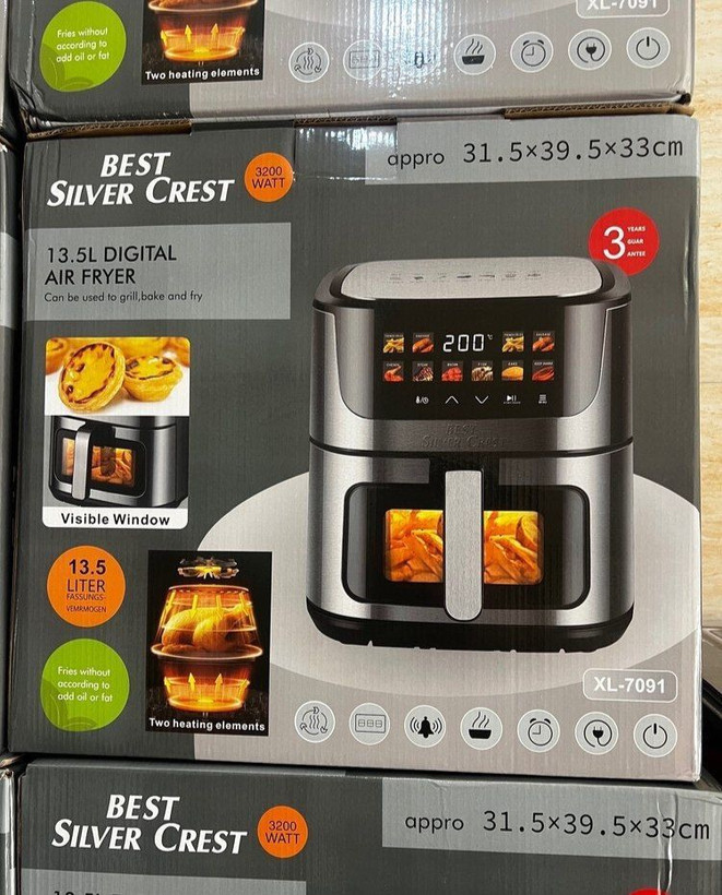سرخکن" دو المنت " 13.5 لیتر سیلورکرست 3200 وات- جلو شیشه ای مدلXL_7091