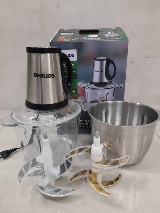 خردکن دوکاسه 3/8 لیتر فیلیپس- 6+4 تیغه طلایی-توان3500 وات مدل NM_1384