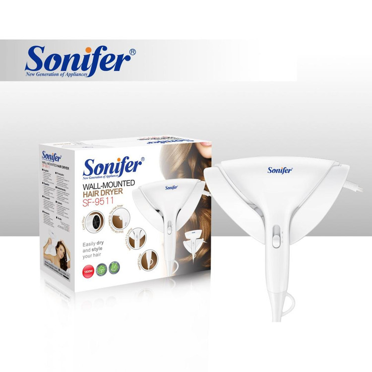 سشوار دیواری سونیفر مدل SF-9511 | توان 1600 وات | مناسب خانه، هتل و سالن |