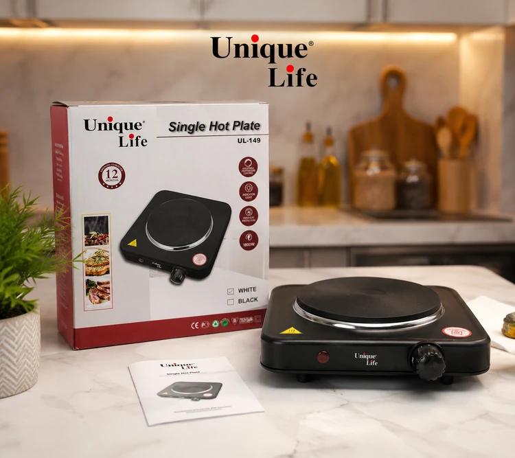 اجاق برقی تک شعله یونیک لایف مدل UL-149 | توان 1800 وات با ترموستات قابل تنظیم