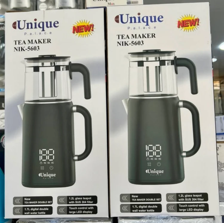 چای ساز دیجیتال یونیک مدل NIK-5603 با کتری 1.7 لیتری و قوری 1.2 لیتری