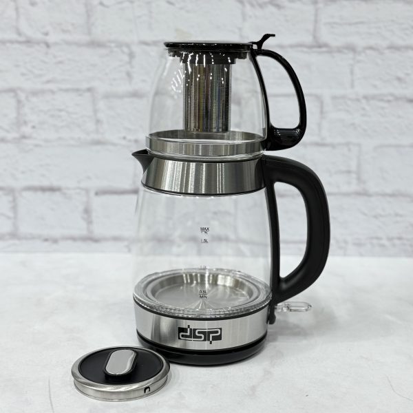 چای‌ساز روهمی DSP مدل KK1286 | توان 2200 وات | کتری 1.7 لیتری + قوری 0.6 لیتری