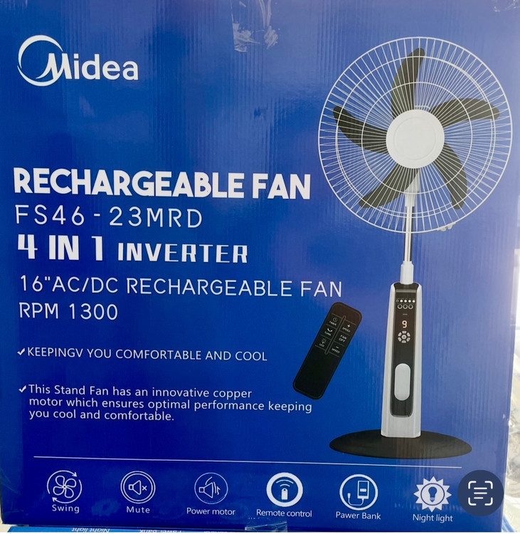 پنکه شارژی ایستاده 16 اینچ مدیا - مدلFS46-23MRD